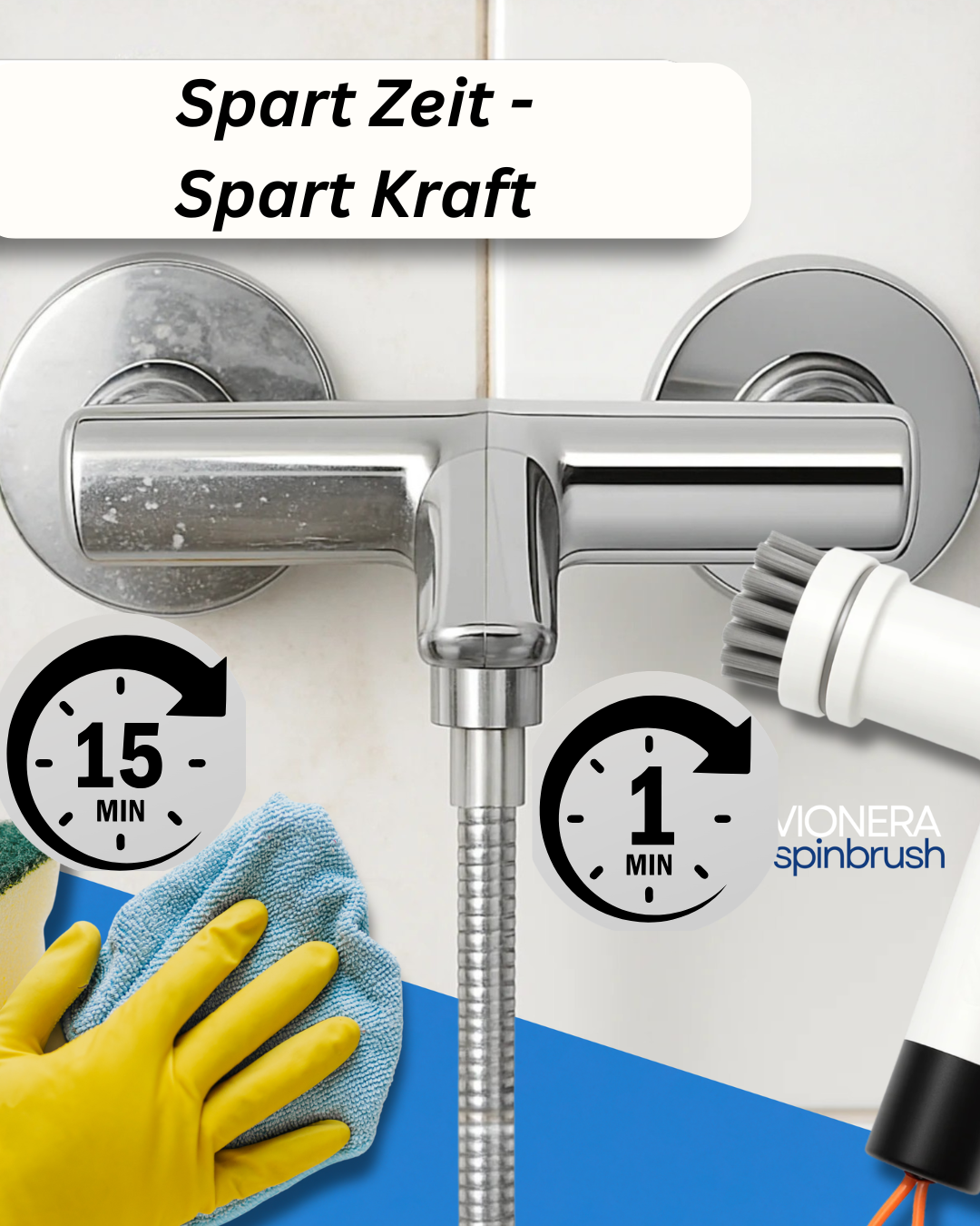 VIONERA SpinBrush™ – Kraftvolle Reinigung ohne Schrubben